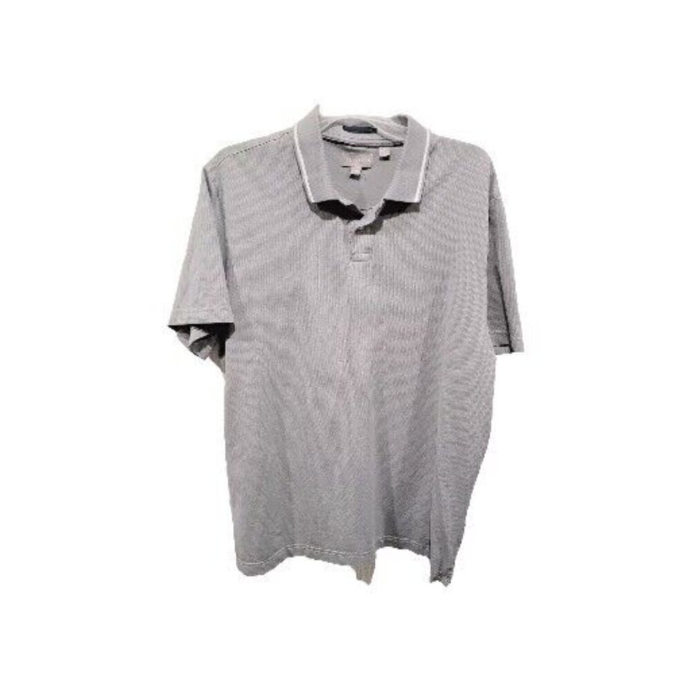 Ted Baker Polo Shirt Mens Xl Gray Casual Golf Polo Short Sleeve Preowned